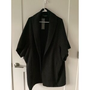 Joeffer Caoc Black Quilted Open Front Cardigan Jacket One Size NWT Canada